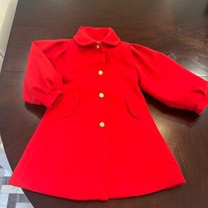 Janie and Jack red dress coat size 5-6